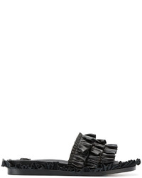 Sandali piatti in pelle neri di Simone Rocha