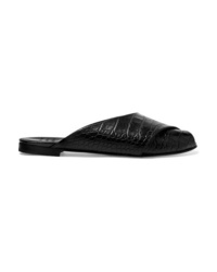 Sandali piatti in pelle neri di Trademark