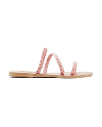 Sandali piatti in pelle rosa di Ancient Greek Sandals