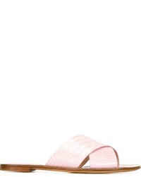 Sandali piatti in pelle rosa di Casadei