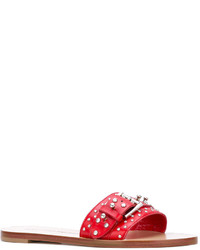 Sandali piatti in pelle rossi di Alexander McQueen