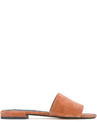 Sandali piatti in pelle scamosciata terracotta di Senso