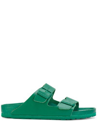 Sandali piatti in pelle verdi