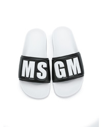 Sandali piatti neri e bianchi di MSGM
