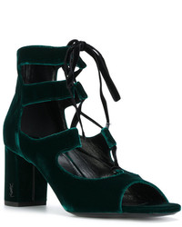 Sandali verde scuro di Saint Laurent