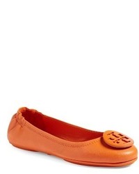 Scarpe basse in pelle arancioni