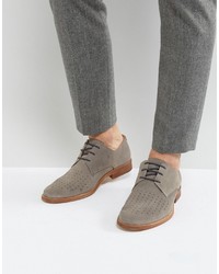 Scarpe brogue in pelle scamosciata grigie di Zign Shoes
