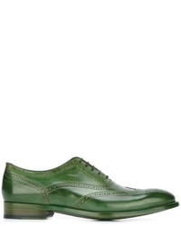 Scarpe brogue in pelle verde oliva di Paul Smith