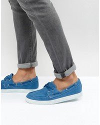 Scarpe da barca di tela blu di Armani Jeans