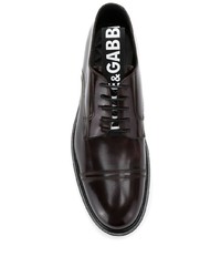 Scarpe derby in pelle melanzana scuro di Dolce & Gabbana