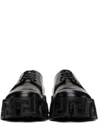 Scarpe derby in pelle pesanti nere di Versace