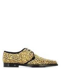 Scarpe derby in pelle scamosciata dorate di Dolce & Gabbana