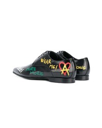 Scarpe derby in pelle stampate nere di Dolce & Gabbana