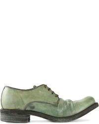 Scarpe derby in pelle verde oliva di A Diciannoveventitre