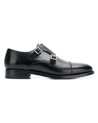 Scarpe double monk in pelle nere di Berwick Shoes