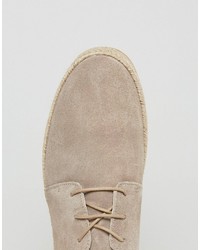 Scarpe oxford in pelle scamosciata marrone chiaro di Zign Shoes