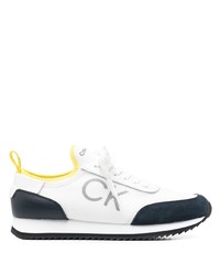 Scarpe sportive bianche e blu scuro di Calvin Klein