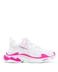 Scarpe sportive bianche e rosa di Balenciaga