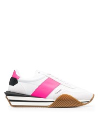 Scarpe sportive bianche e rosa di Tom Ford