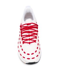 Scarpe sportive bianche e rosse di Bottega Veneta