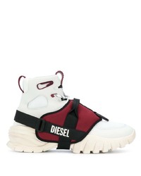 Scarpe sportive bianche e rosse di Diesel