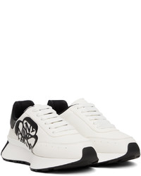 Scarpe sportive in pelle bianche e nere di Alexander McQueen