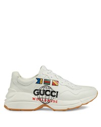 Scarpe sportive in pelle bianche di Gucci
