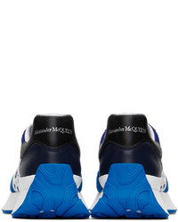 Scarpe sportive in pelle blu scuro di Alexander McQueen