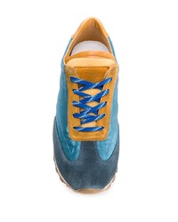 Scarpe sportive in pelle blu di Maison Margiela