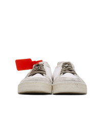 Scarpe sportive in pelle stampate bianche di Off-White