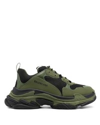 Scarpe sportive in pelle verde oliva di Balenciaga