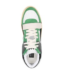 Scarpe sportive in pelle verde oliva di RUN OF