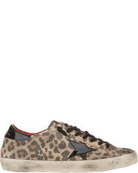 Scarpe sportive leopardate marrone chiaro