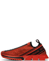 Scarpe sportive rosse e nere di Dolce & Gabbana