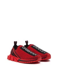 Scarpe sportive rosse e nere di Dolce & Gabbana