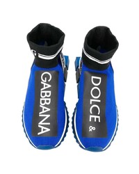 Scarpe sportive stampate blu di Dolce & Gabbana
