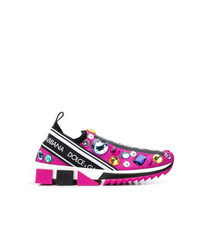 Scarpe sportive stampate fucsia di Dolce & Gabbana