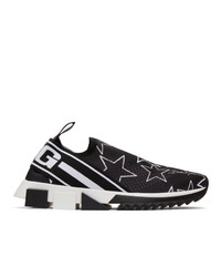 Scarpe sportive stampate nere e bianche di Dolce and Gabbana