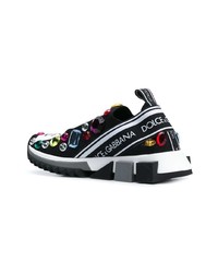 Scarpe sportive stampate nere di Dolce & Gabbana