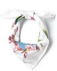 Sciarpa a fiori bianca e rosa di Dolce & Gabbana