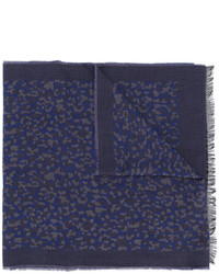 Sciarpa di cotone leopardata blu scuro di Paul Smith