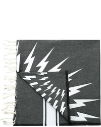 Sciarpa di cotone stampata grigio scuro