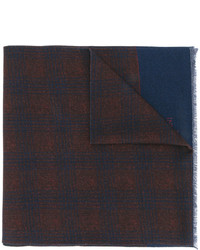 Sciarpa di lana a quadri blu scuro di Corneliani
