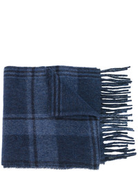 Sciarpa di lana a quadri blu scuro di Polo Ralph Lauren