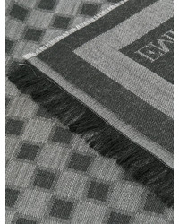 Sciarpa di lana a quadri grigia di Emporio Armani