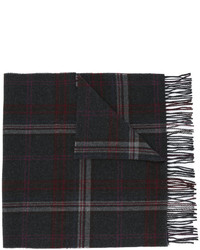 Sciarpa di lana a quadri grigio scuro di Polo Ralph Lauren