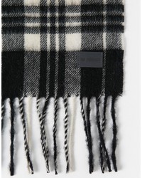 Sciarpa di lana a quadri nera di Minimum
