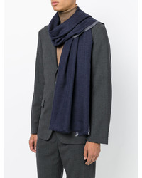 Sciarpa di lana blu scuro di Giorgio Armani