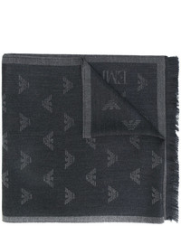 Sciarpa di lana grigio scuro di Emporio Armani