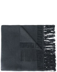 Sciarpa di lana grigio scuro di Fendi